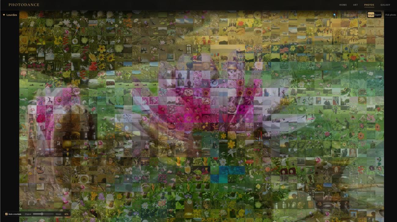 PhotoDance infinite photo mosaic
